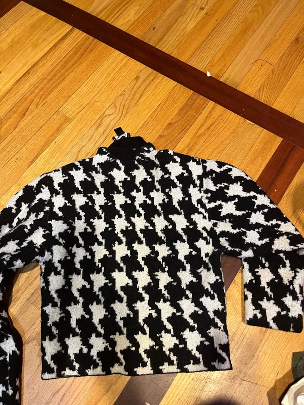 Black and White Houndstooth Sweater